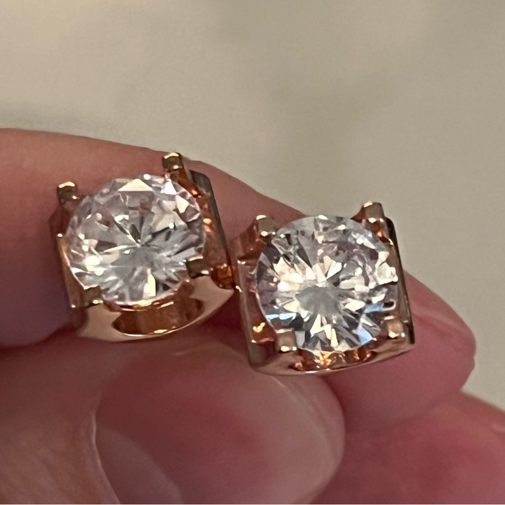Rose Gold Diamond Stud Earrings